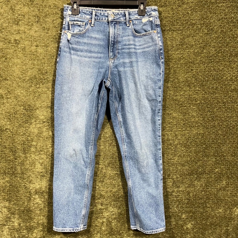Paige Brigitte Jeans Womens 28 Blue High Rise Slim Boyfriend Distressed